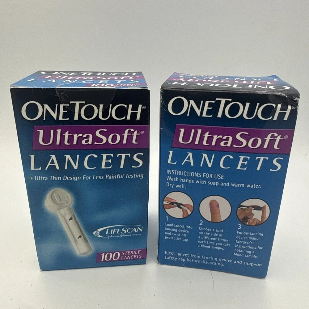 (2 Pack) OneTouch Ultra Soft Lancers 100ct Sterile Lancets Each